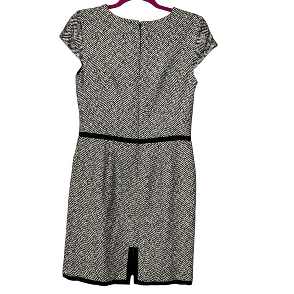 Talbots dress size 4 small pure silk classy career wear black herringbone fall - Picture 2 of 9